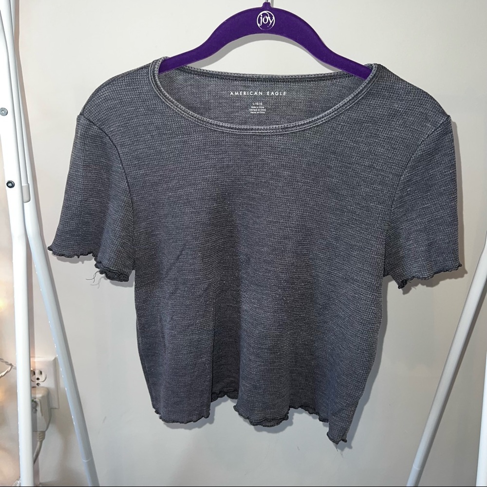 American Eagle Gray Waffle T-Shirt